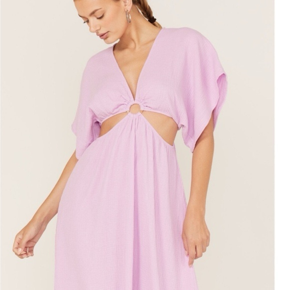 Show me your Mumu Dana Revolve cutout maxi dress in lilac Size Small